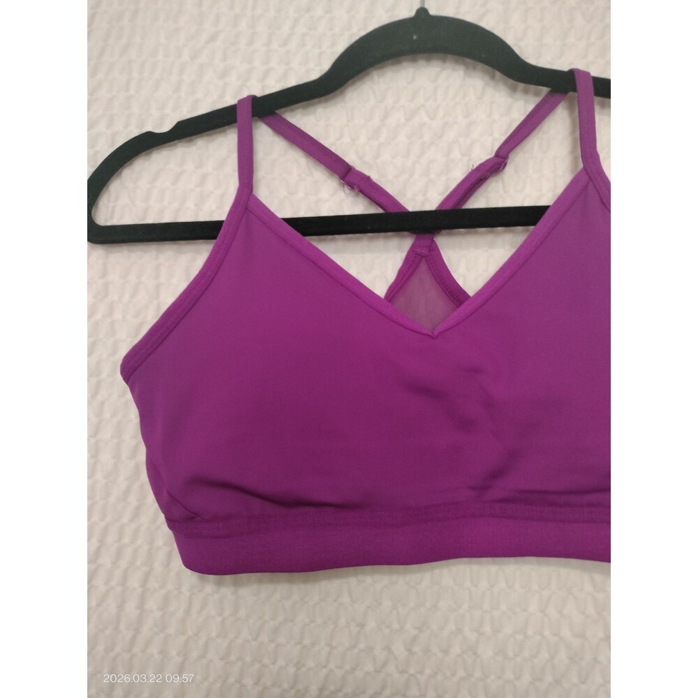 Women's Athletic Sz Medium 8-10 Sports Bra Purple Adjustable Comfy Yoga Workout - Picture 2 of 6